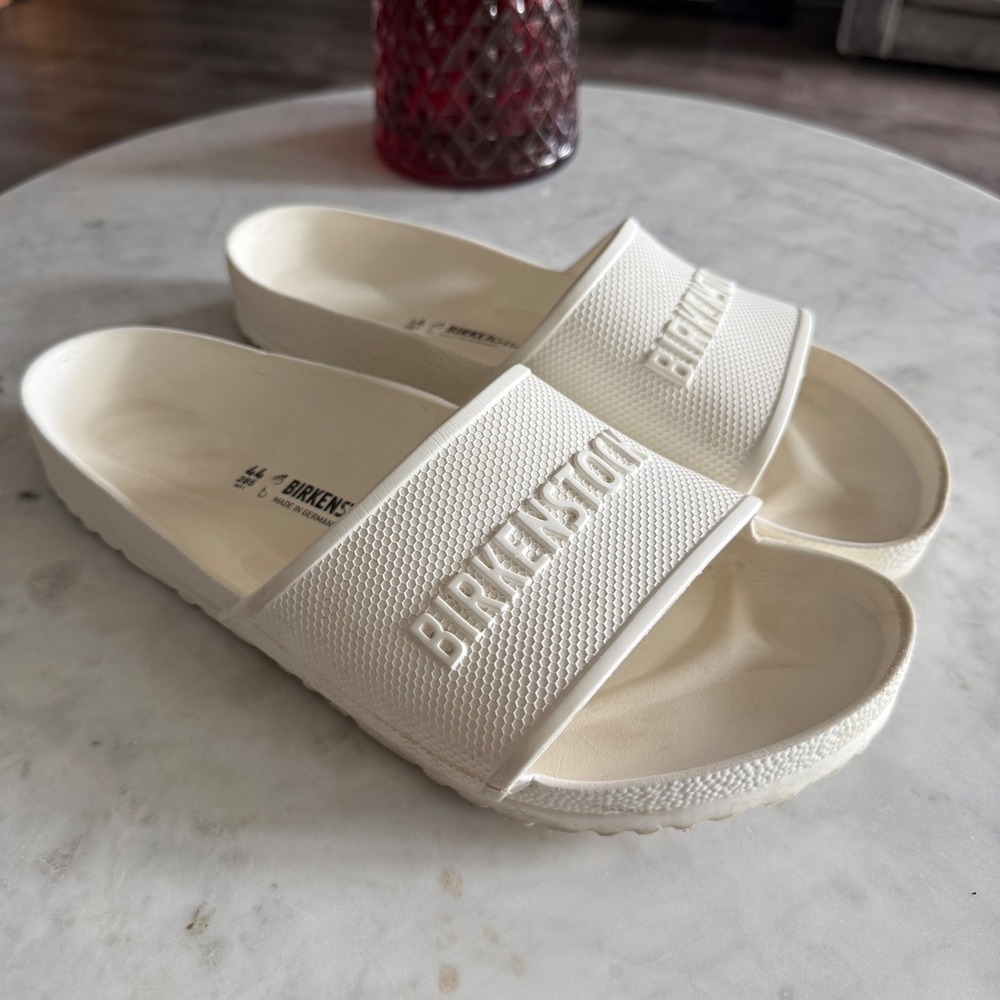Birkenstock Barbados EVA Logo Slide Sandals White Men 11 EU 44
